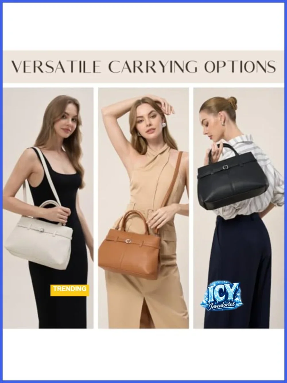 CHUNLI PU Leather Satchel Handbag Medium Crossbody Shoulder Bag Women Work Tote